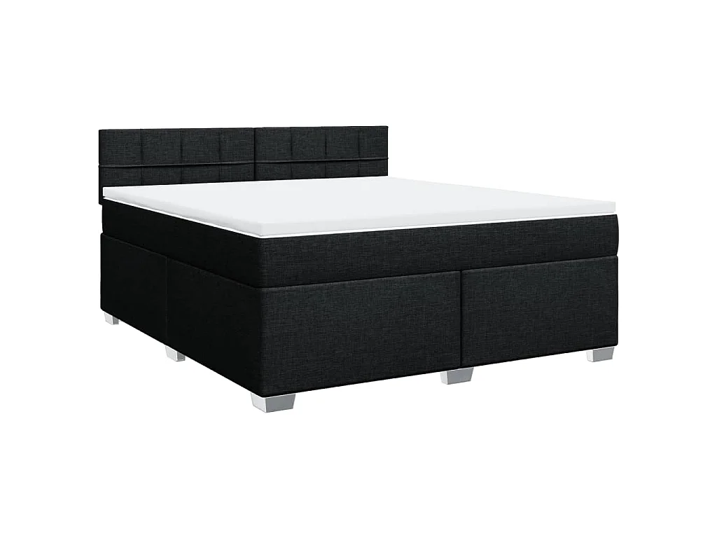 Boxspring met matras stof zwart 180x200 cm