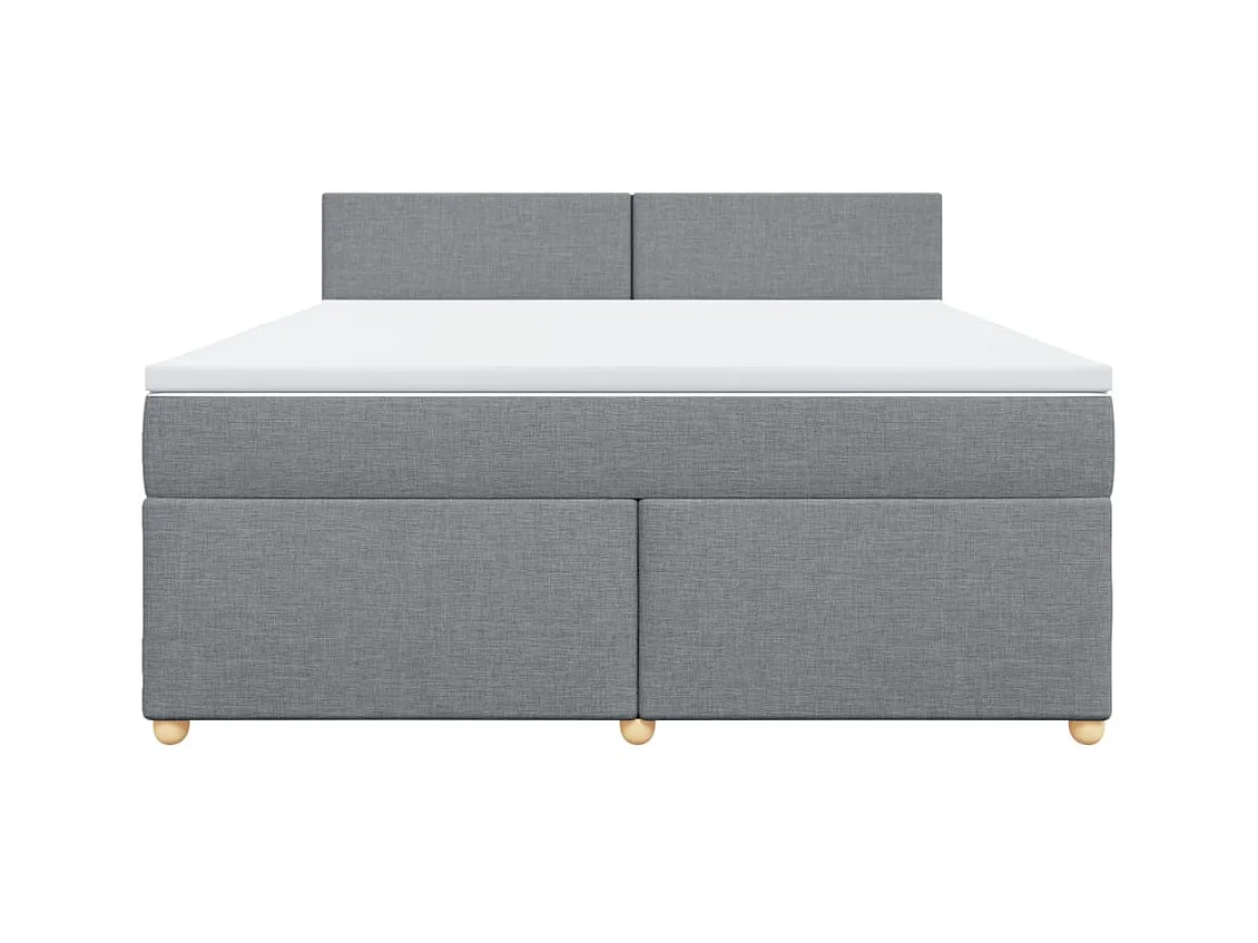 Boxspring met matras stof lichtgrijs 180x200 cm