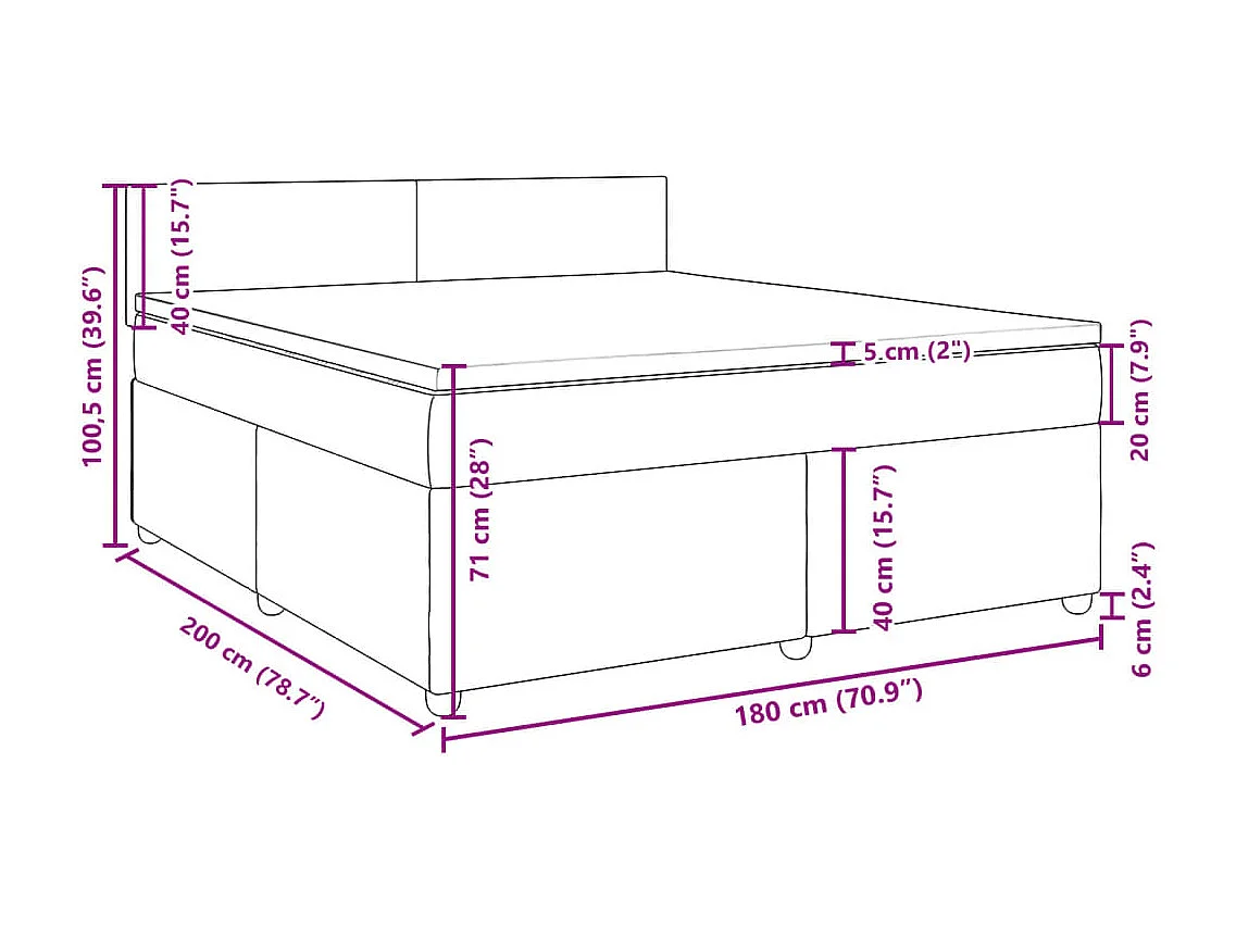 Sommier à lattes de lit avec matelas Gris clair 180x200cm Tissu