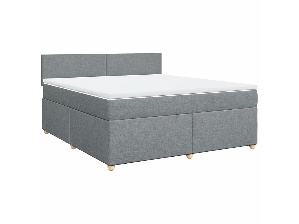 Boxspring met matras stof lichtgrijs 180x200 cm
