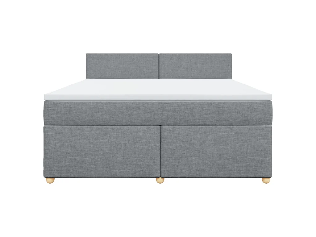 Boxspring met matras stof lichtgrijs 180x200 cm