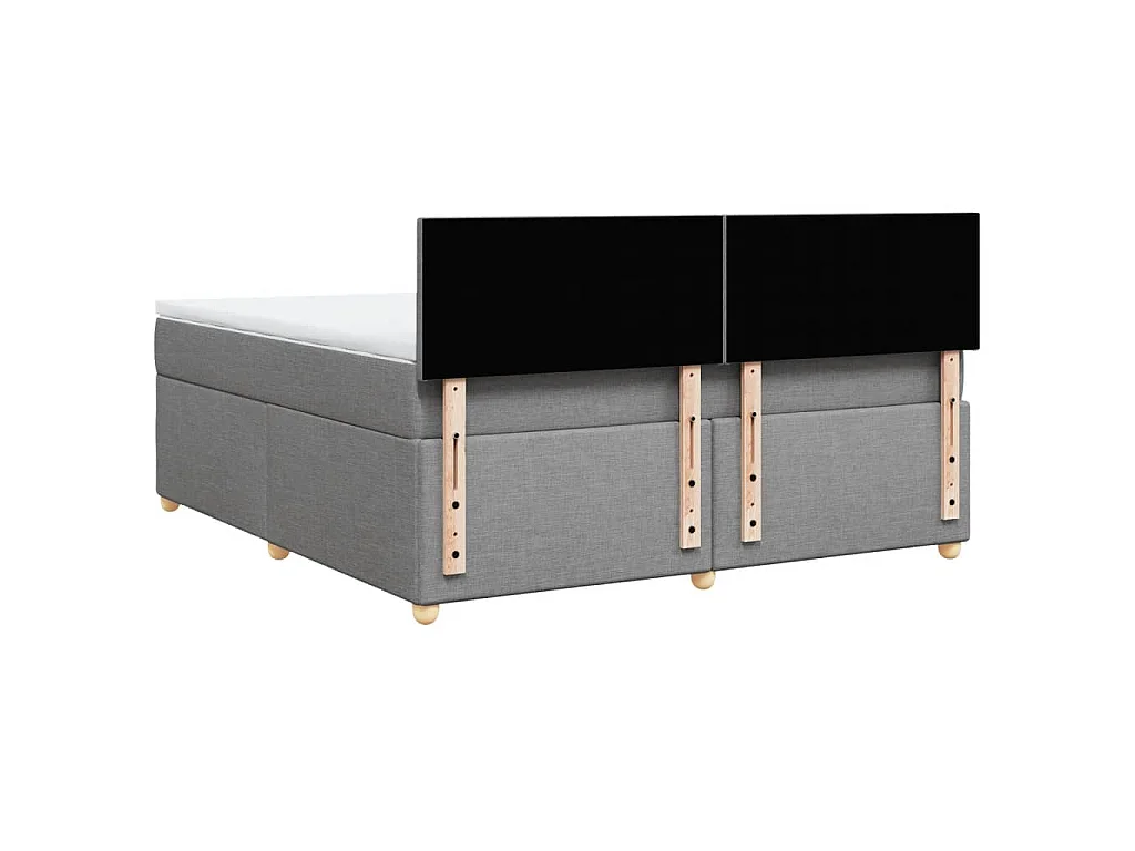 Boxspring met matras stof lichtgrijs 180x200 cm