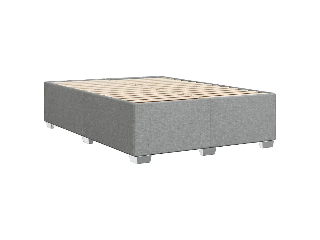 Cama sin colchón tela gris claro 160x200 cm