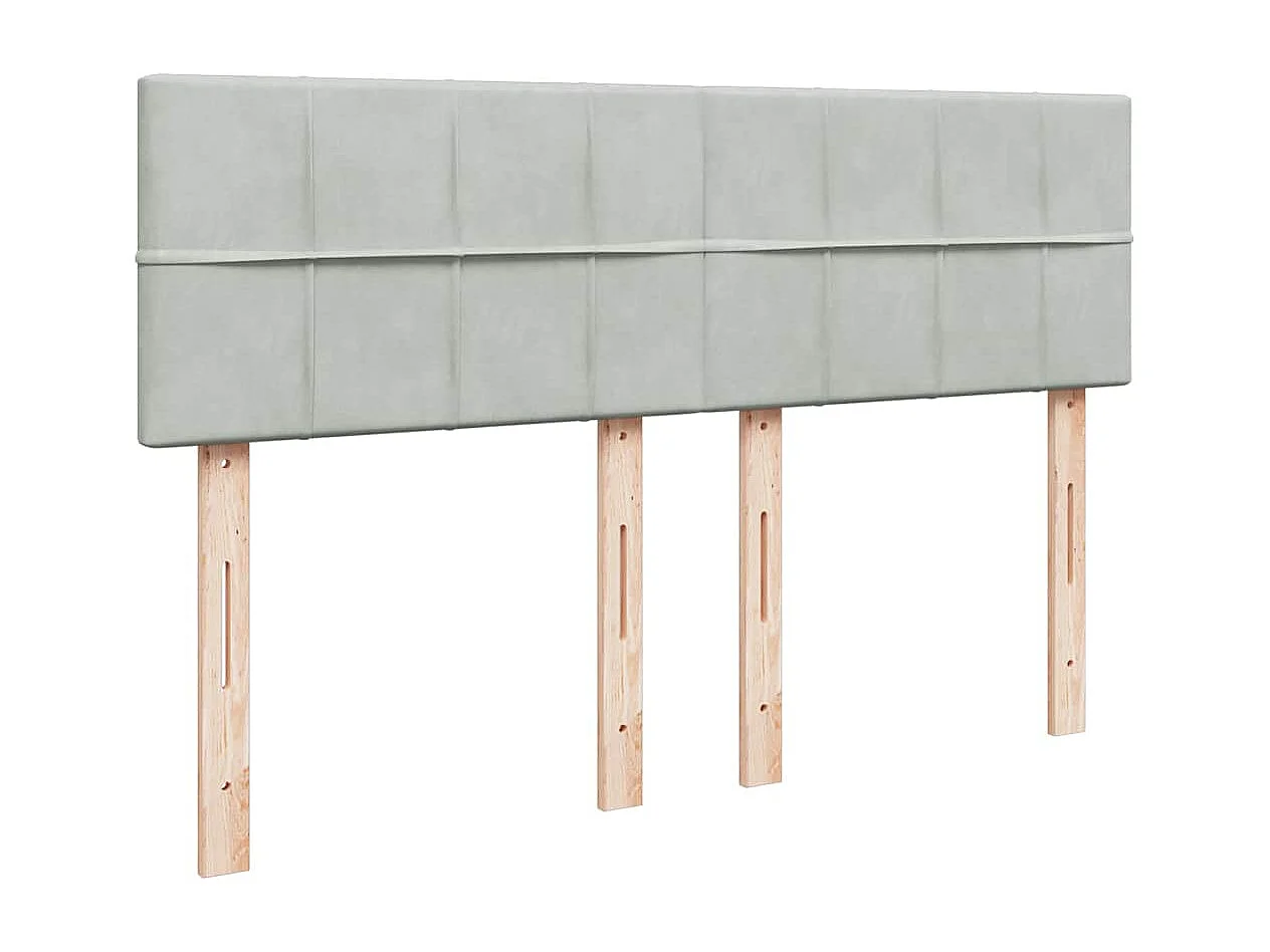 Ottoman bed met matras 140x190cm fluweel lichtgrijs