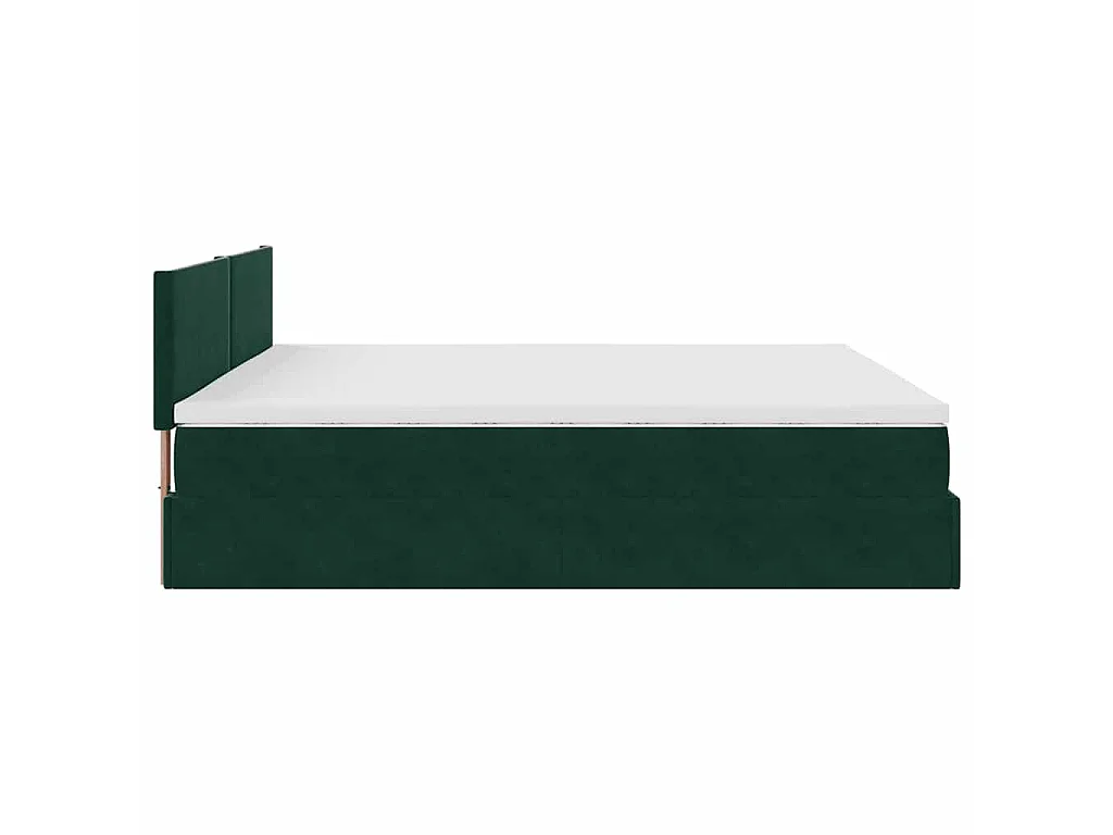 Estructura de cama otomana con colchón verde oscuro 160x200 cm