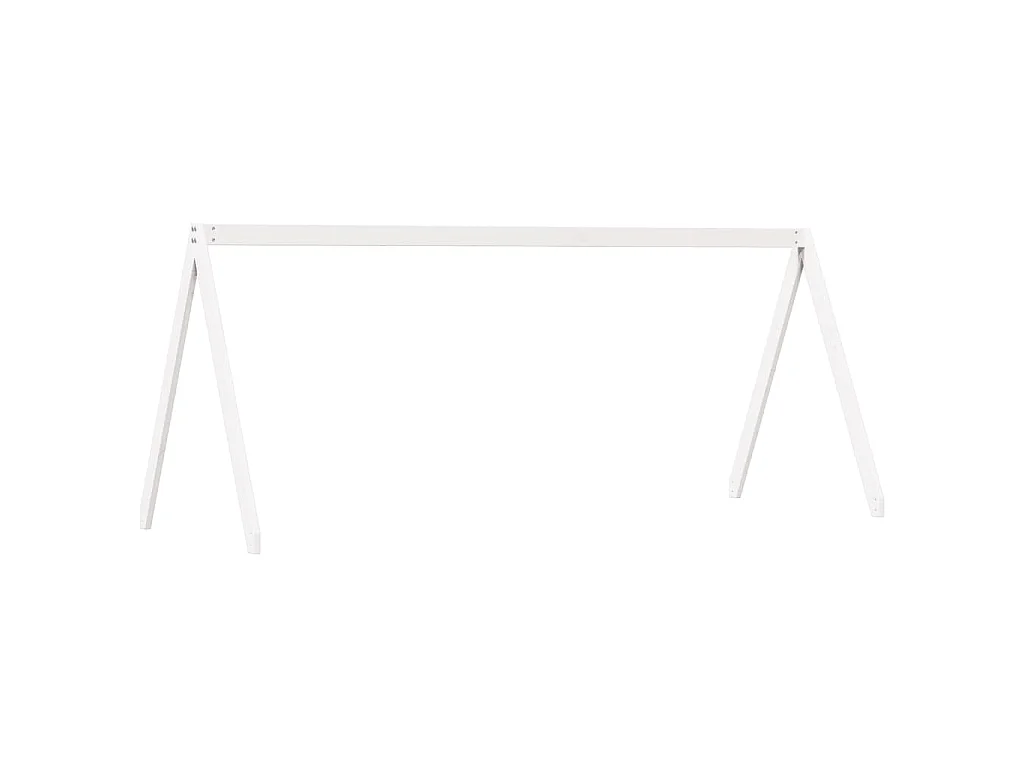 Beliche com telhado 90x200 cm madeira de pinho maciça branco