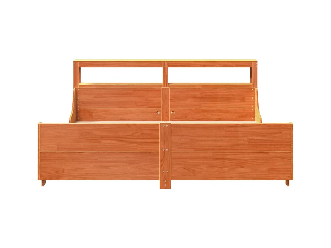 Cadre de lit sans matelas cire marron 180x200cm bois pin massif