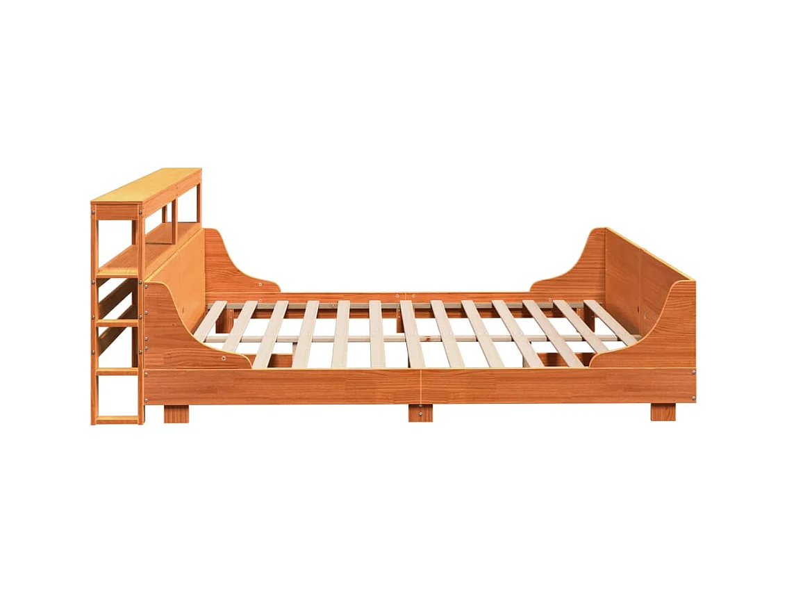 Cadre de lit sans matelas cire marron 180x200cm bois pin massif