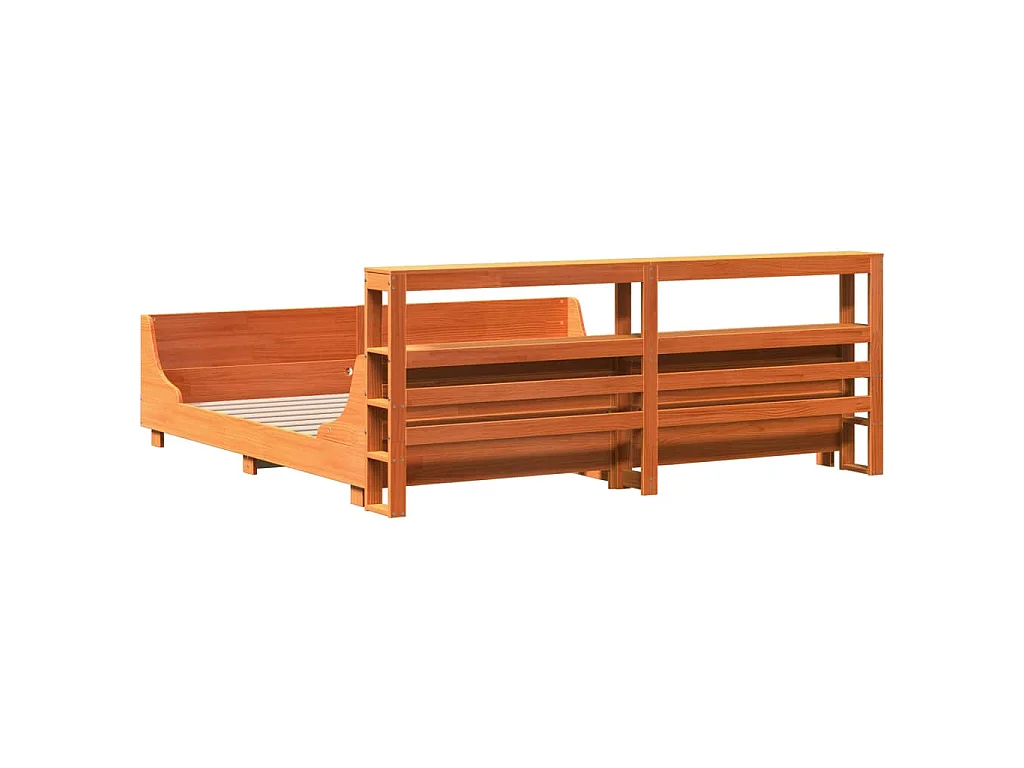 Letto senza Materasso Marrone Cera 180x200 cm in Legno di Pino
