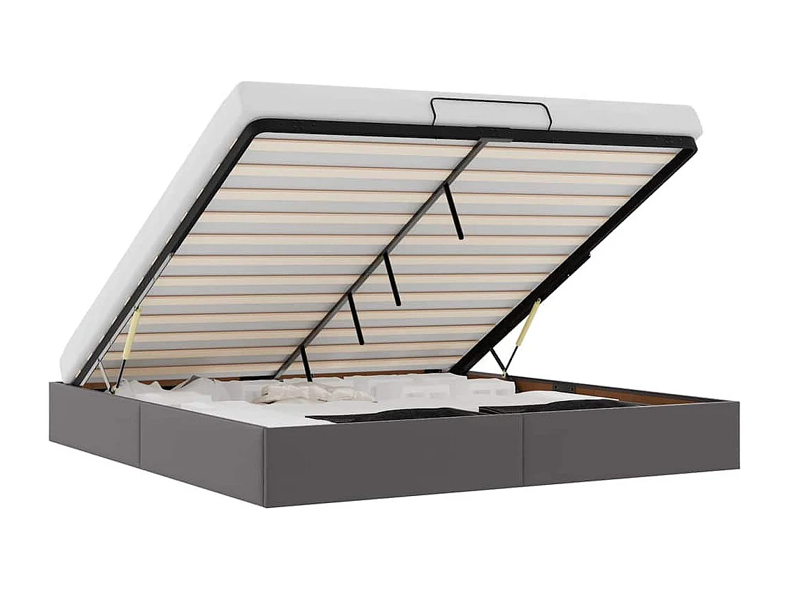 Ottoman-Bett ohne Matratze Grau 180x200 cm Kunstleder