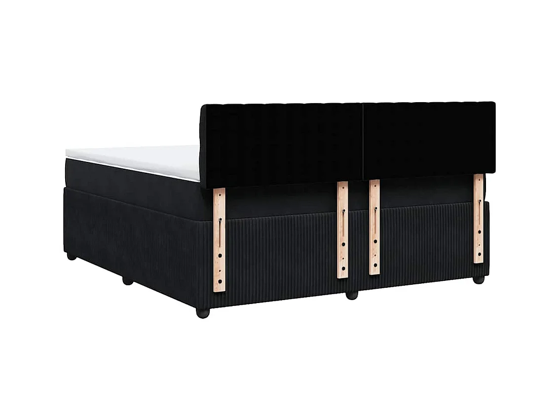 Boxspringbett mit Matratze Schwarz 180x200 cm Samt