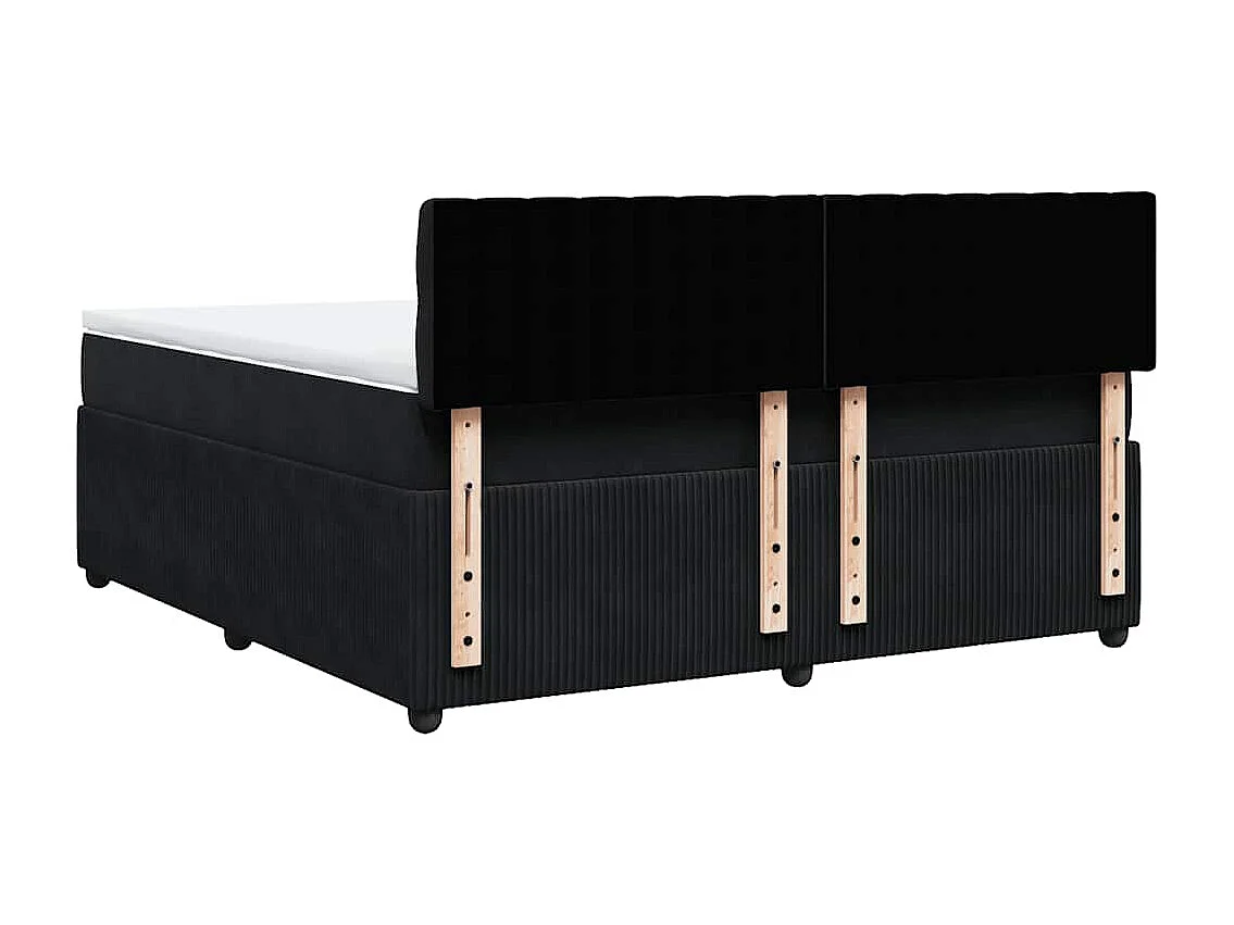 Boxspringbett mit Matratze Schwarz 180x200 cm Samt