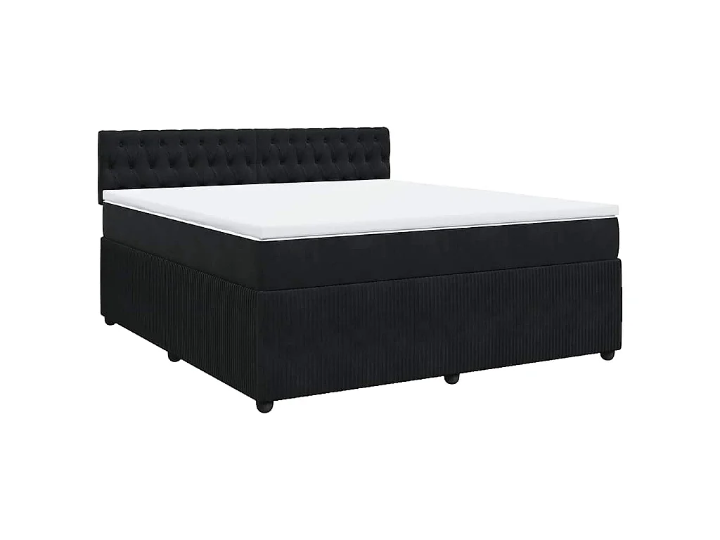 Cama com molas/colchão 180x200 cm veludo preto