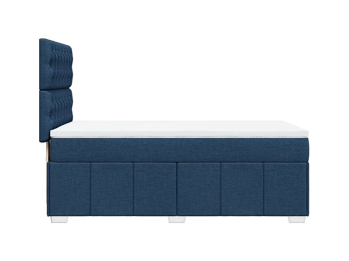 Cama com molas/colchão 100x200 cm tecido azul