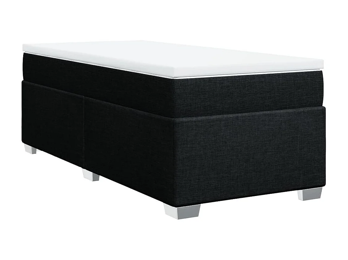 Cama box spring con colchón tela negro 100x200 cm