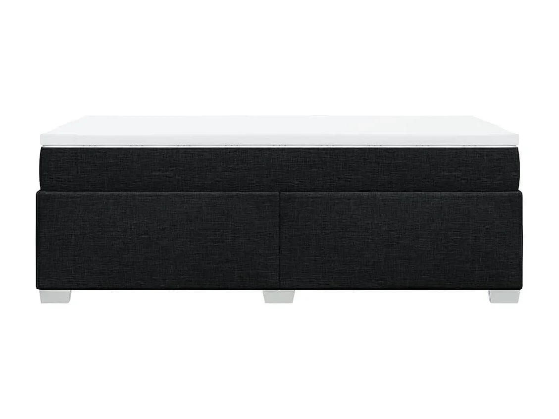 Cama box spring con colchón tela negro 100x200 cm
