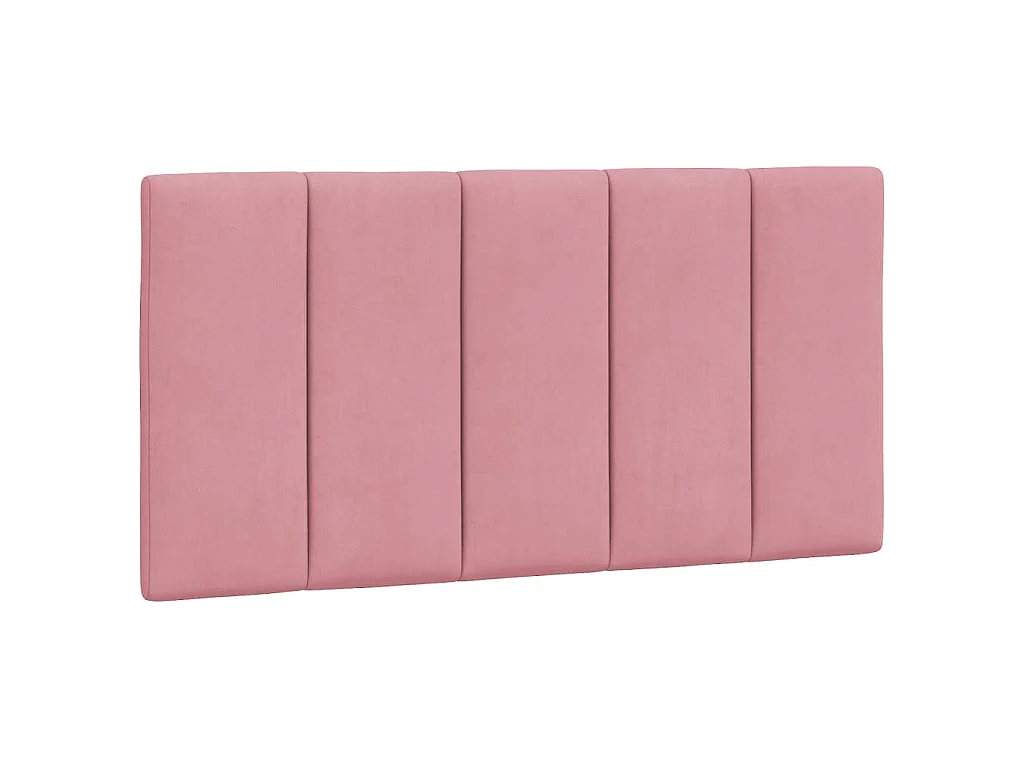 Bedframe met LED zonder matras "Hanko" fluweel roze 100x200 cm