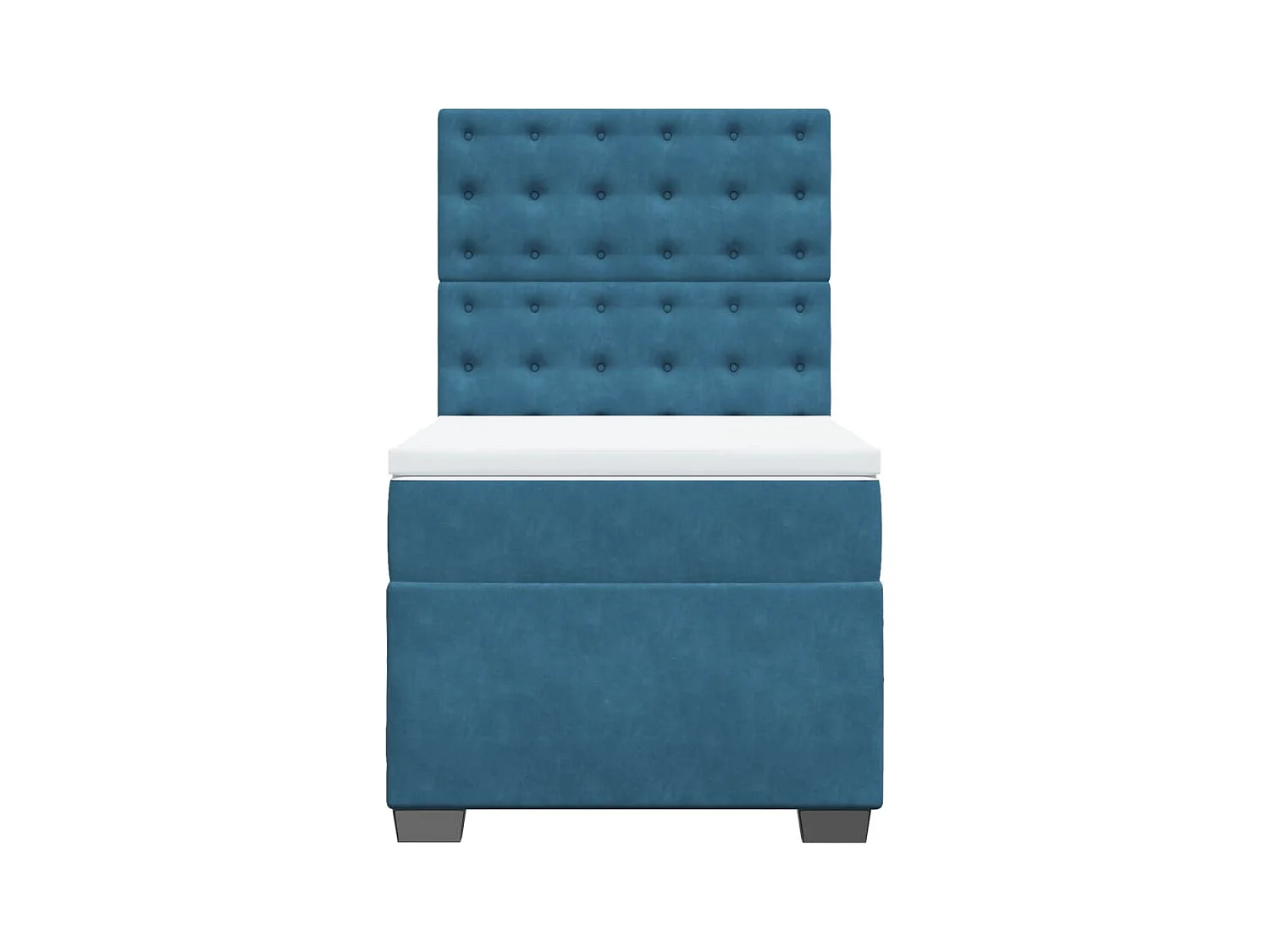 Giroletto a Molle con Materasso Blu 90x190 cm in Velluto