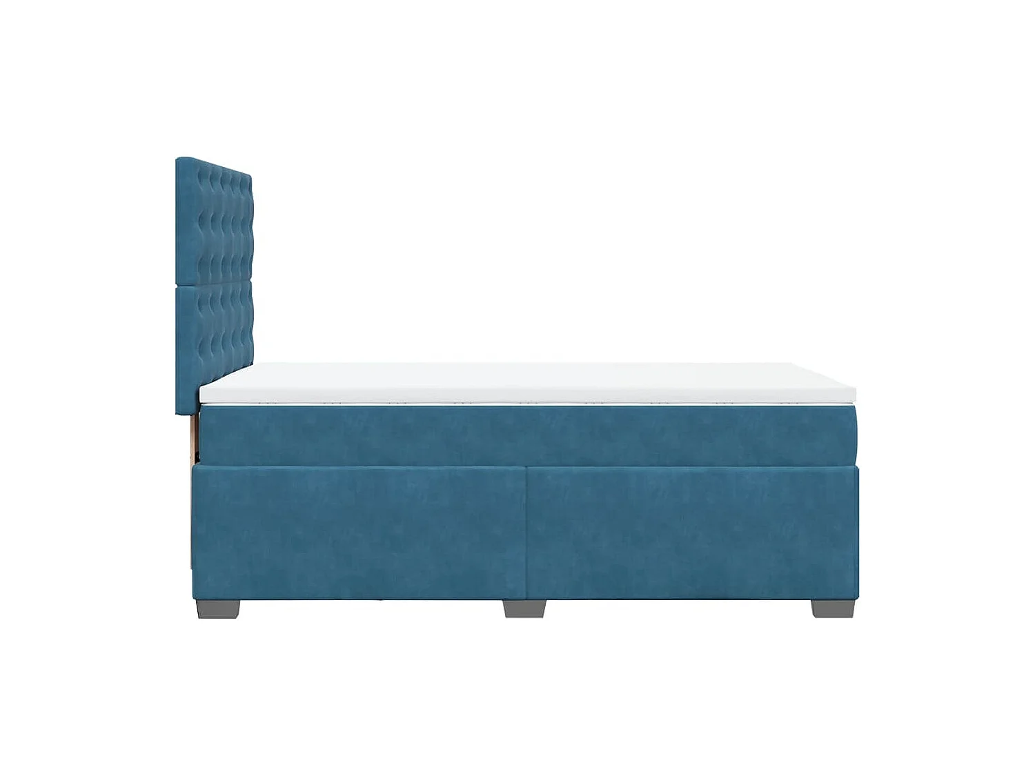 Sommier à lattes de lit avec matelas bleu 90x190 cm velours