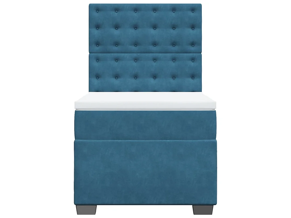 Giroletto a Molle con Materasso Blu 90x190 cm in Velluto
