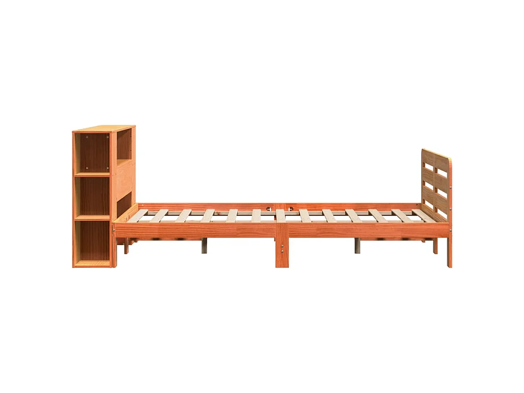 Massivholzbett ohne Matratze Wachsbraun 140x190 cm Kiefernholz