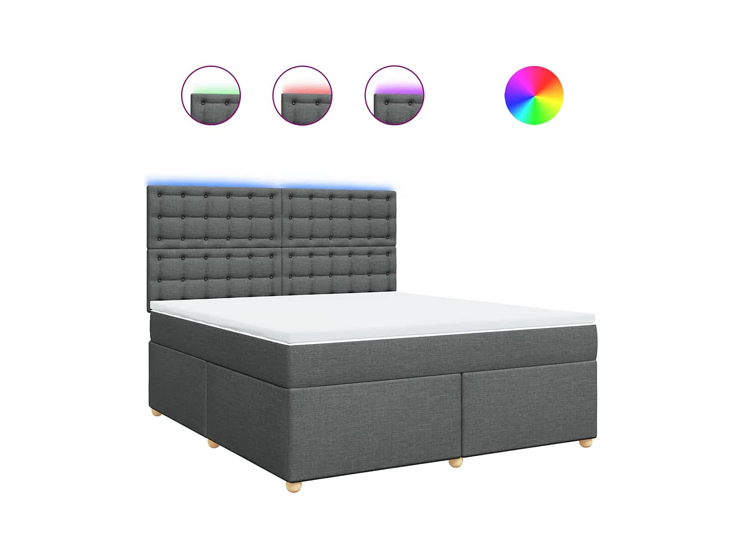 Boxspring met matras stof donkergrijs 180x200 cm