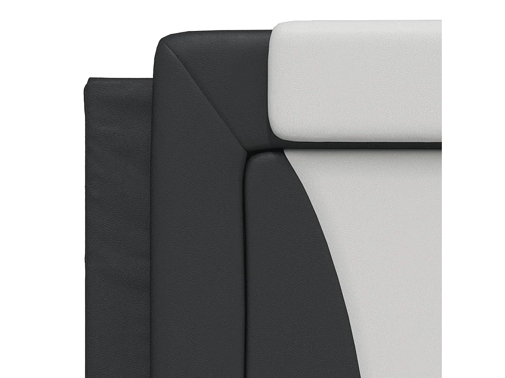 Bedframe "Viana" zonder matras kunstleer zwart en wit 180x200 cm