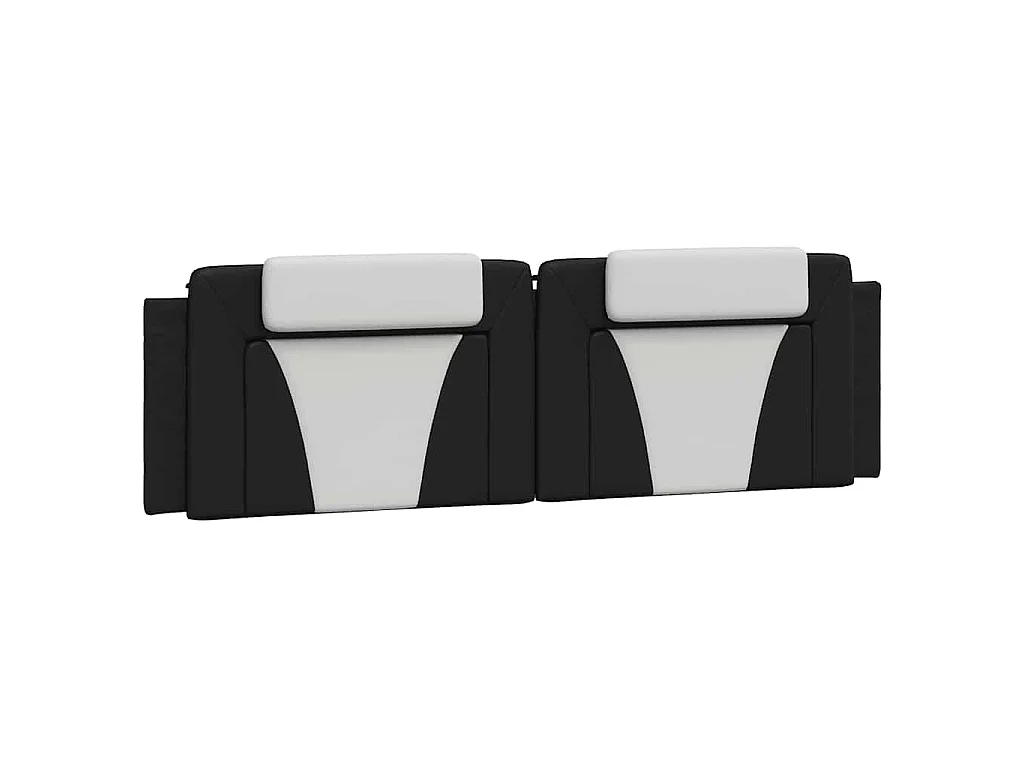 Bedframe "Viana" zonder matras kunstleer zwart en wit 180x200 cm