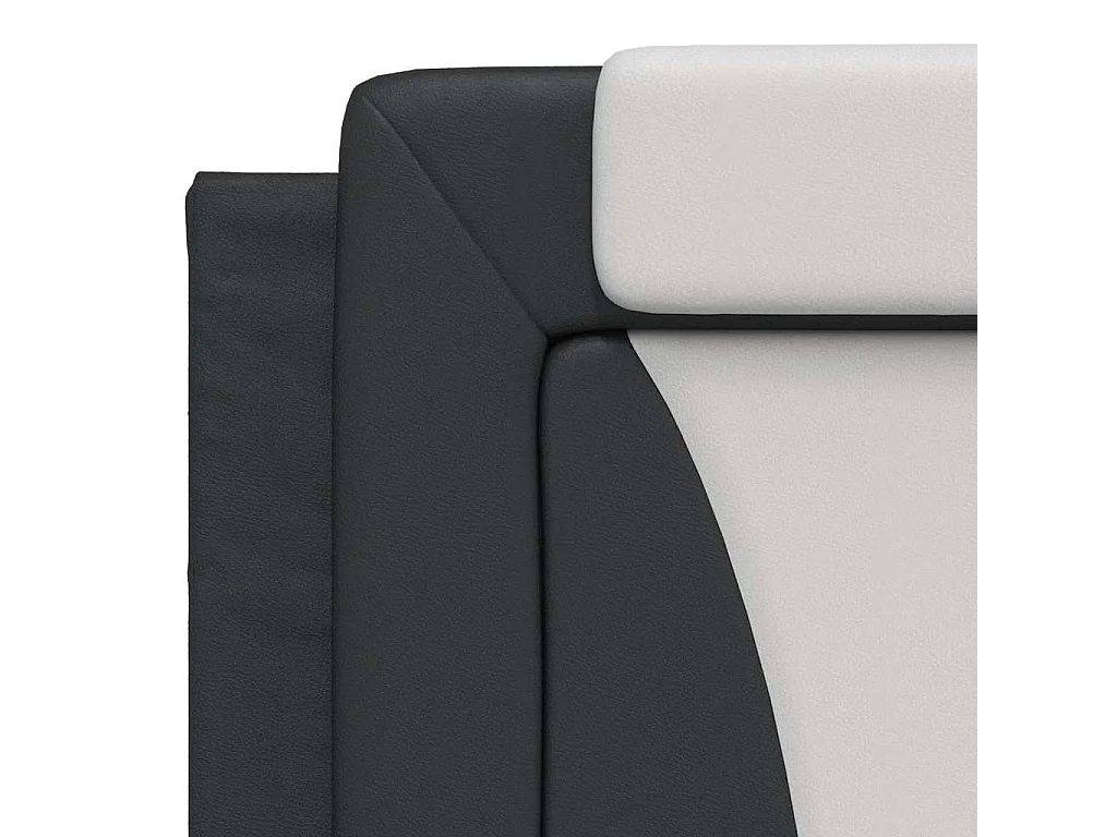 Bedframe "Viana" zonder matras kunstleer zwart en wit 180x200 cm