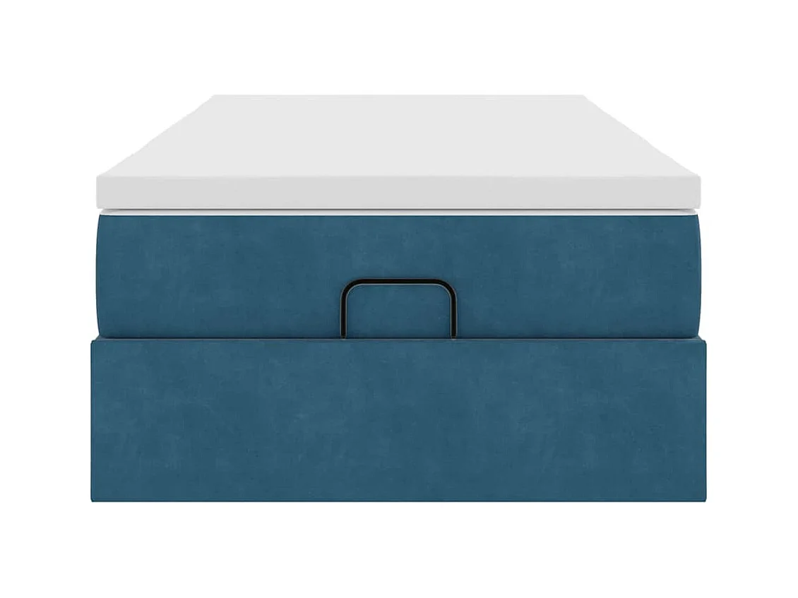 Ottoman-Bett mit Matratze Dunkelblau 100x200 cm Samt