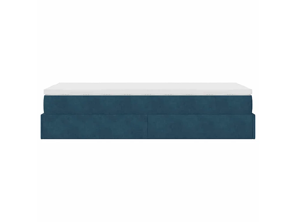Ottoman bed met matras 100x200 cm fluweel donkerblauw