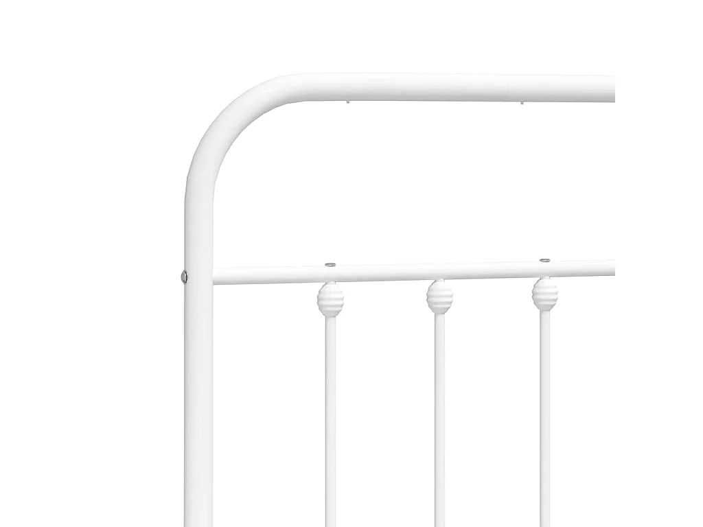 Cadre de lit métal sans matelas et tête de lit blanc 140x190 cm