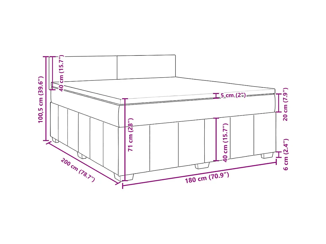 Sommier à lattes de lit avec matelas Taupe 180x200 cm Tissu