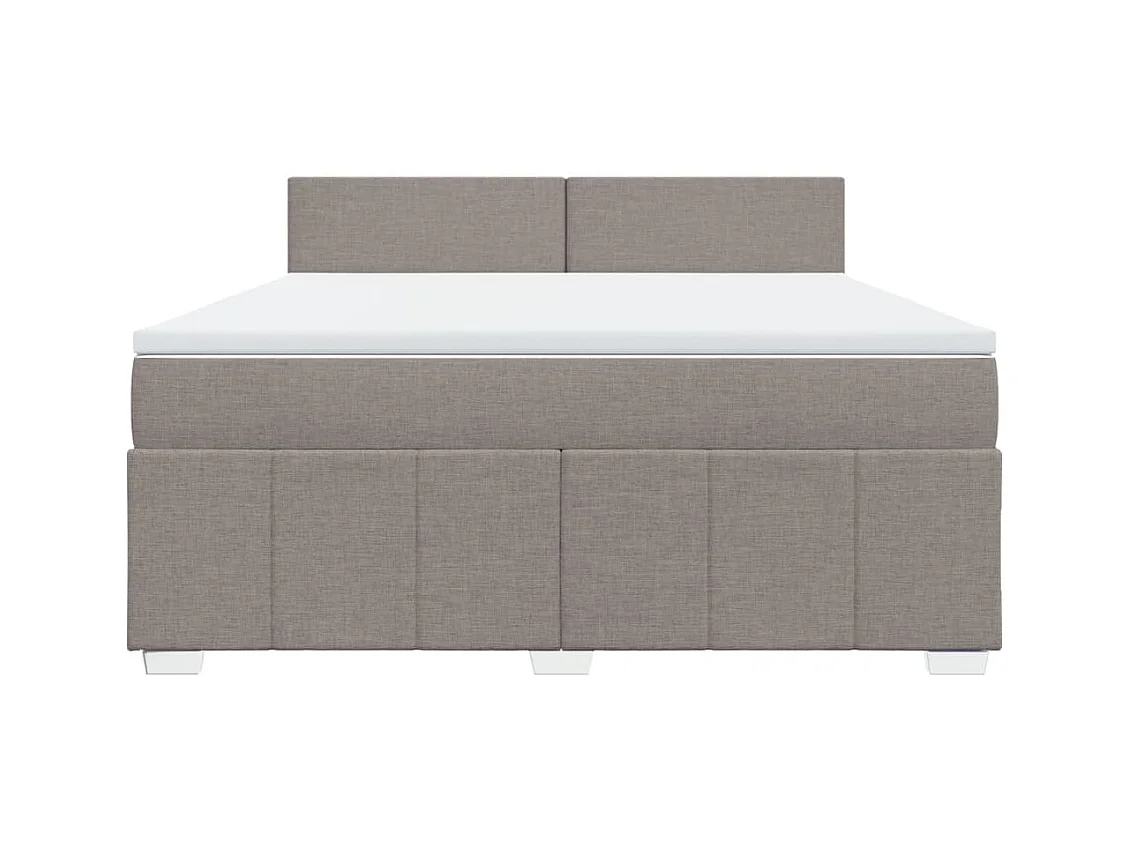 Boxspring met matras stof taupe 180x200 cm