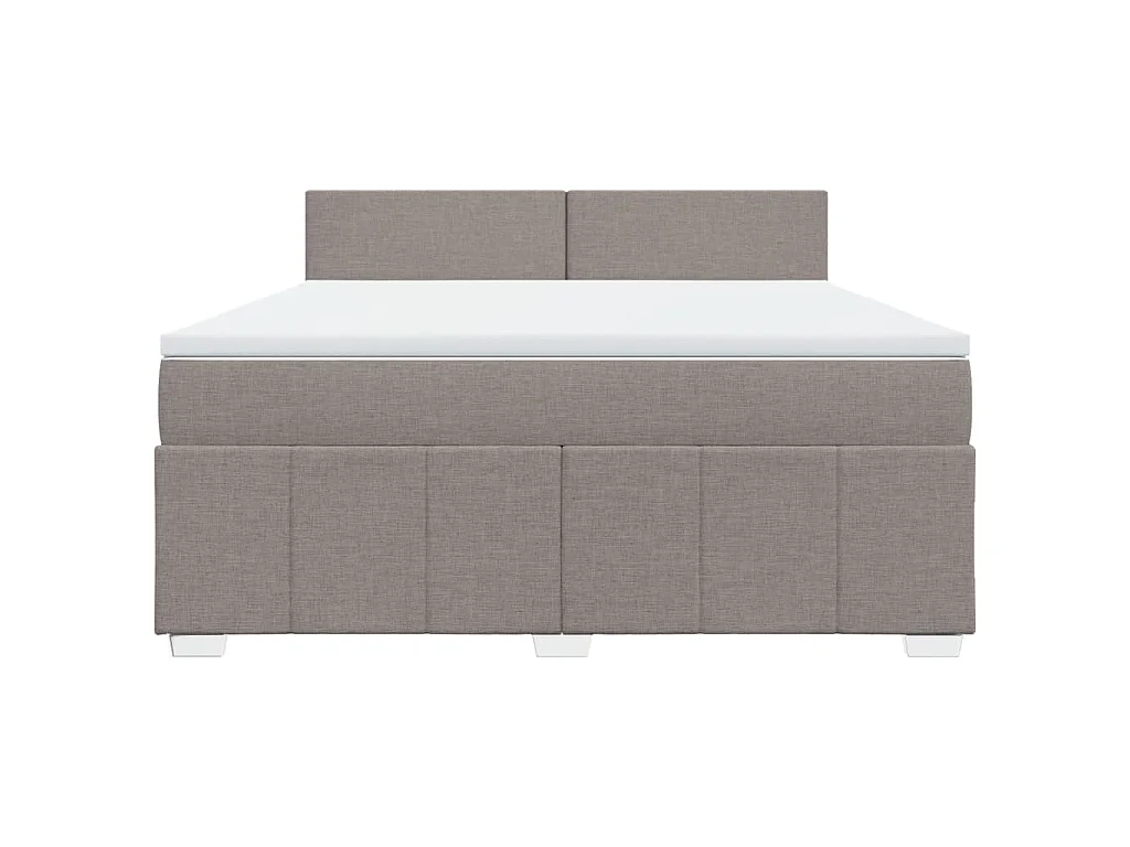 Sommier à lattes de lit avec matelas Taupe 180x200 cm Tissu