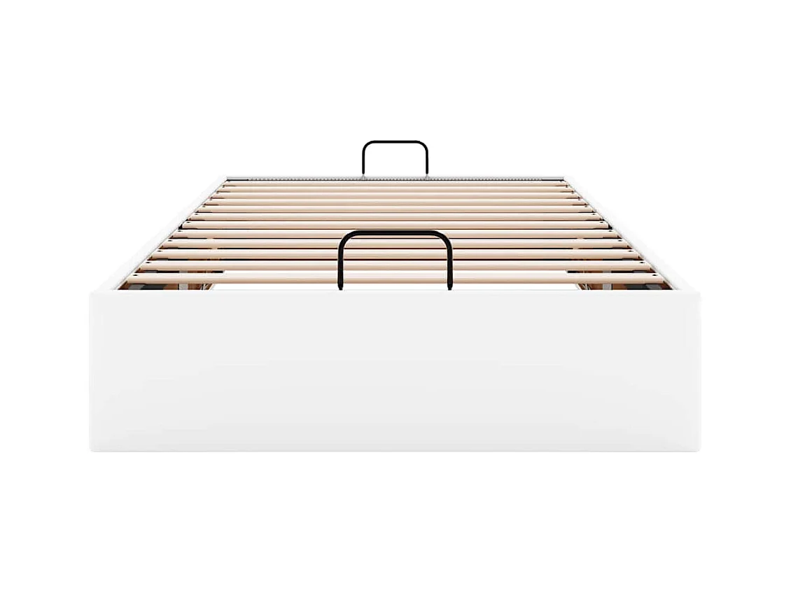 Cadre de lit ottoman sans matelas blanc 100x200 cm similicuir