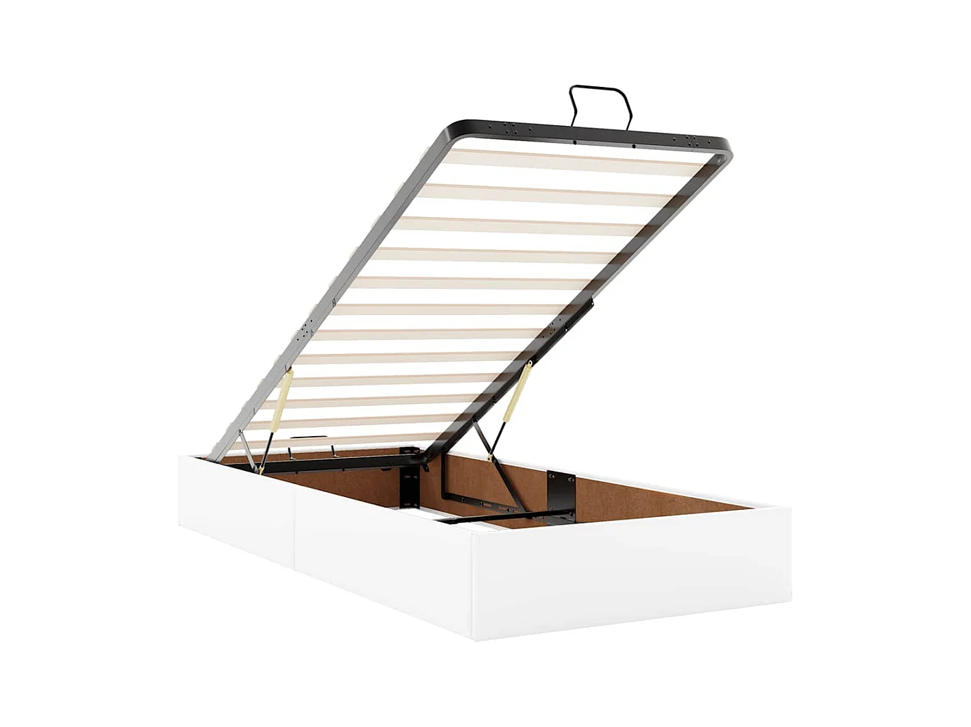 Cadre de lit ottoman sans matelas blanc 100x200 cm similicuir