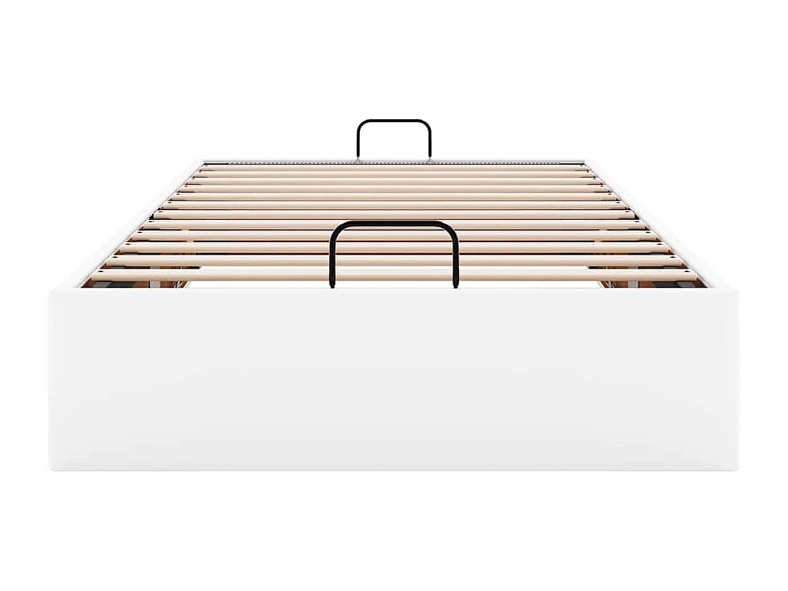 Cadre de lit ottoman sans matelas blanc 100x200 cm similicuir