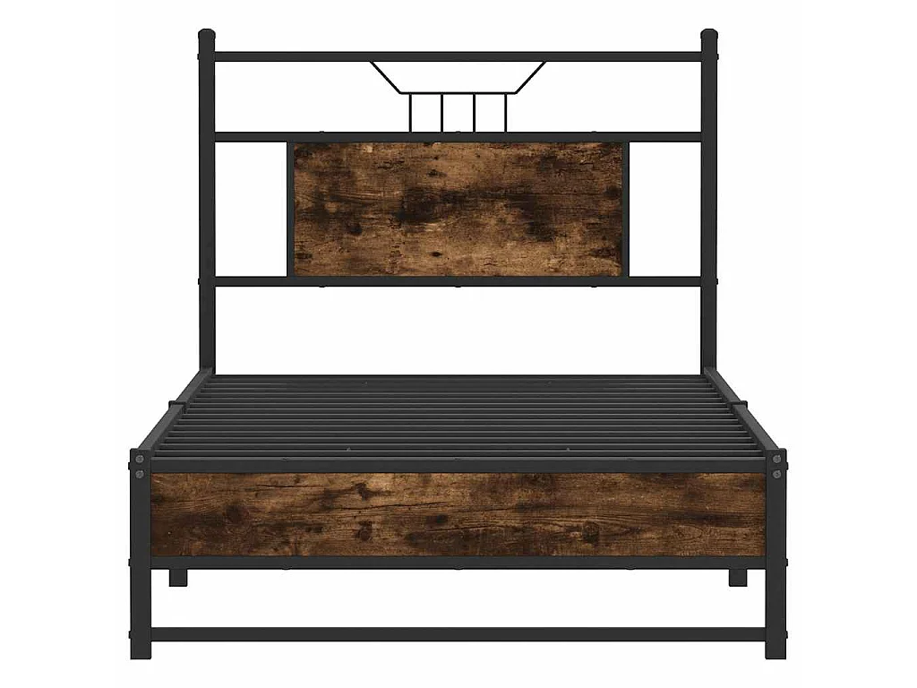 Cadre de lit sans matelas chêne fumé 90x190cm bois d'ingénierie