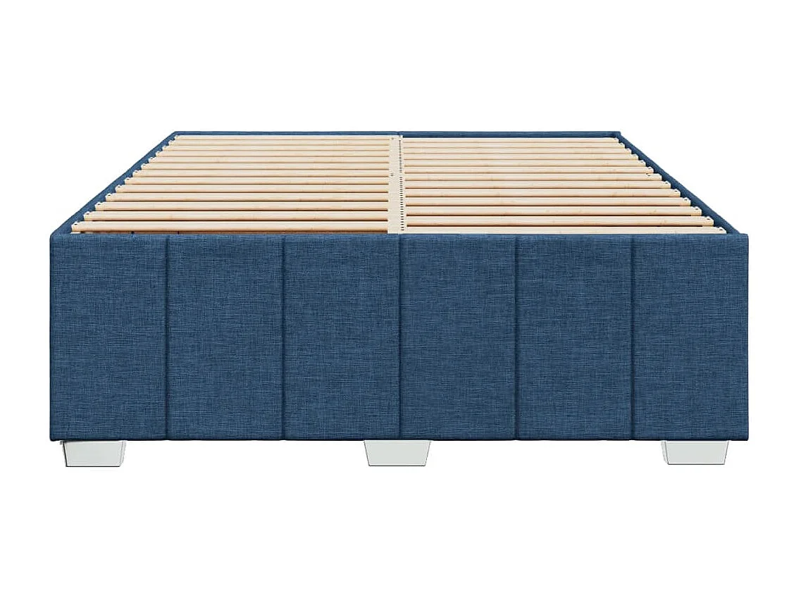 Cadre de lit sans matelas bleu 160x200 cm tissu