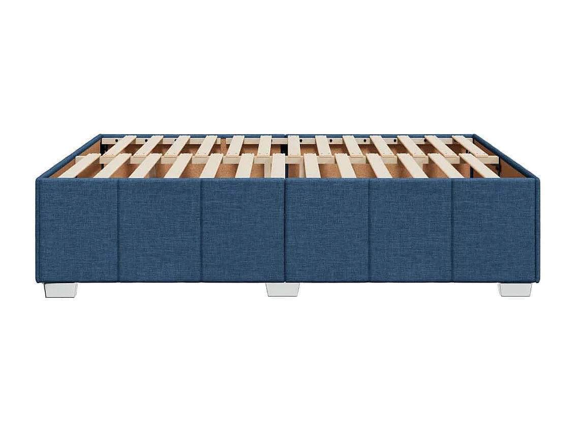 Cadre de lit sans matelas bleu 160x200 cm tissu