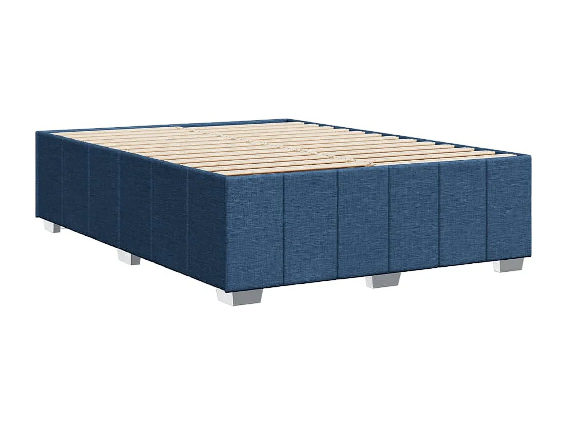 Cadre de lit sans matelas bleu 160x200 cm tissu