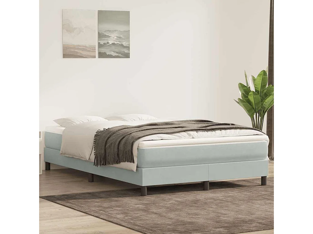 Sommier à lattes de lit sans matelas gris clair 140x210 cm
