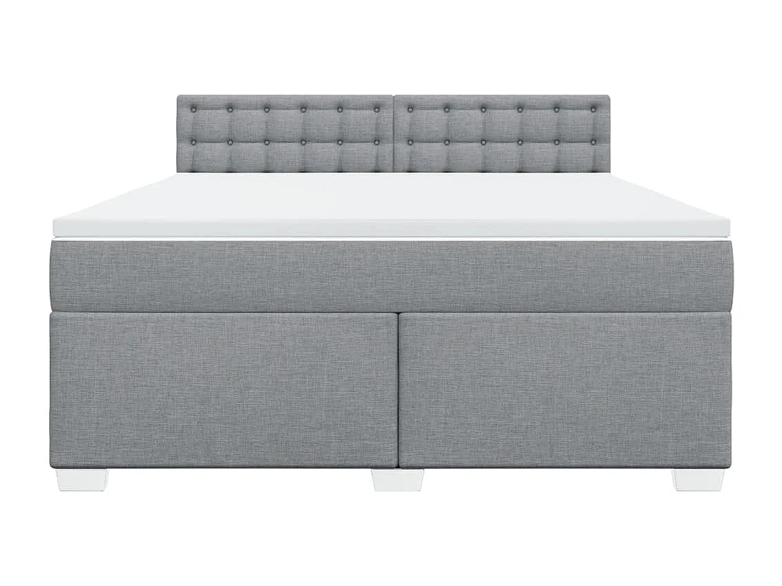 Sommier à lattes de lit avec matelas Gris clair 180x200cm Tissu