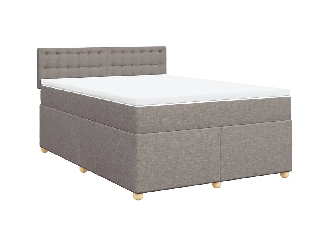 Sommier à lattes de lit avec matelas Taupe 140x200 cm Tissu
