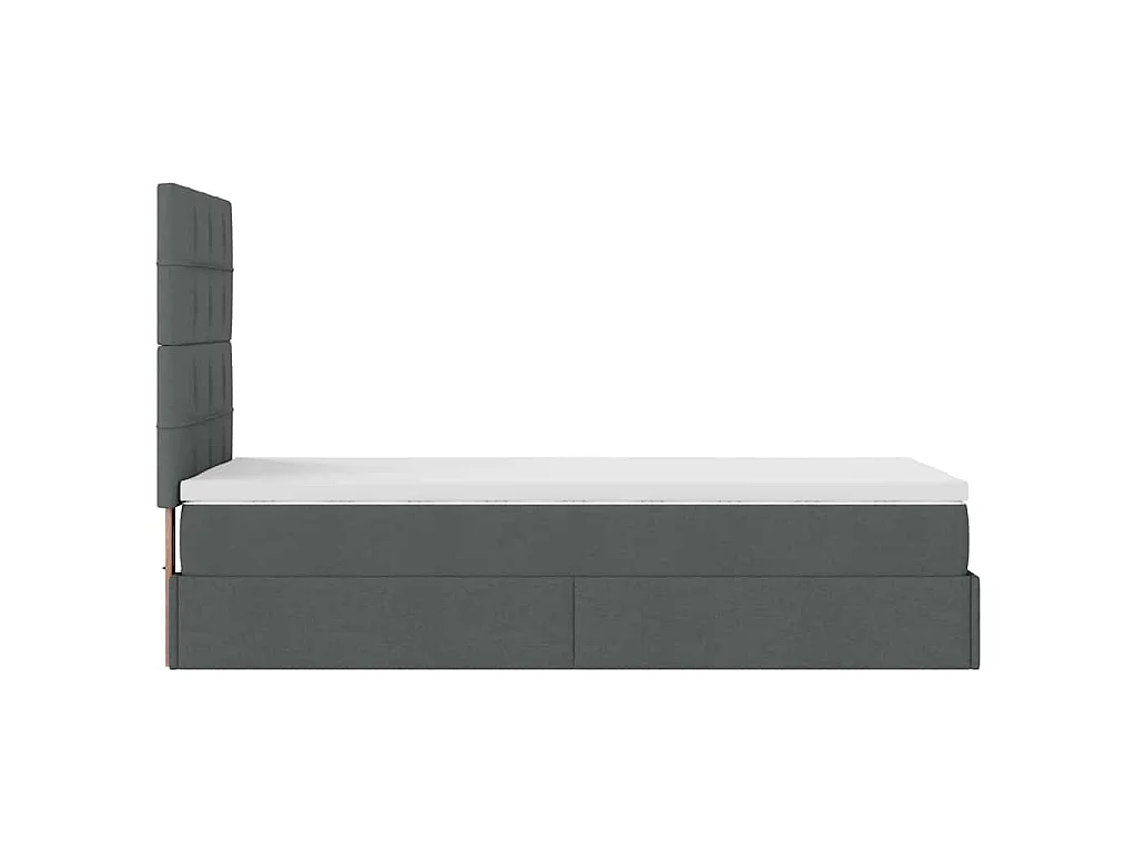Estrutura cama otomana colchão 90x190 cm tecido cinzento escuro