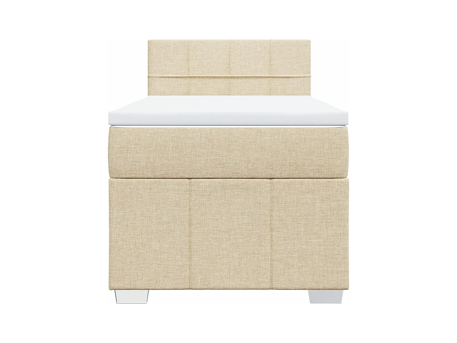 Boxspringbett mit Matratze Creme 90x200 cm Stoff