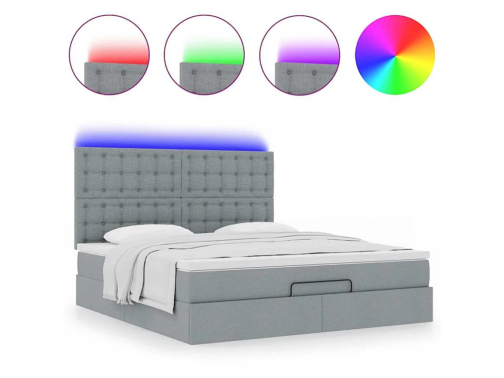 Struttura Letto Pouf con Materasso 160x200 cm in Tessuto
