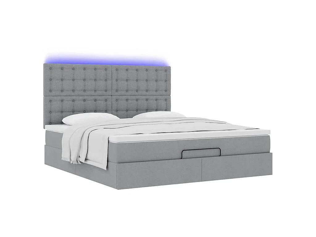 Struttura Letto Pouf con Materasso 160x200 cm in Tessuto