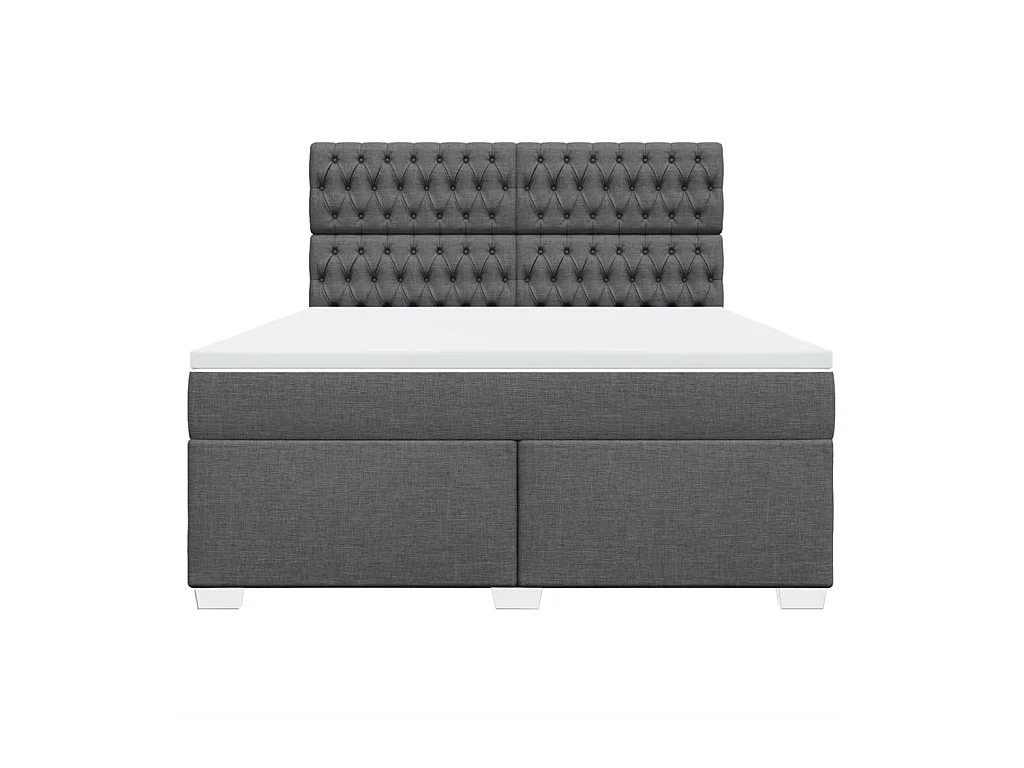 Giroletto a Molle con Materasso Grigio Scuro 180x200 cm Tessuto